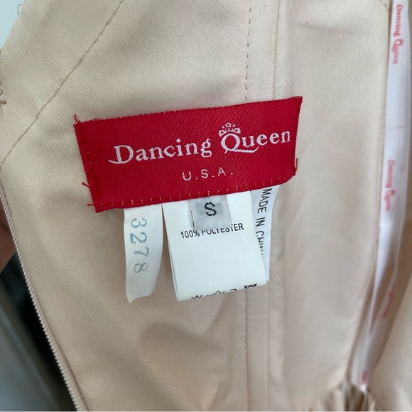 DANCING QUEEN Gold Beige Floral Glitter Tinker Bell Fairy Princess Tulle Dress - Picture 13 of 13